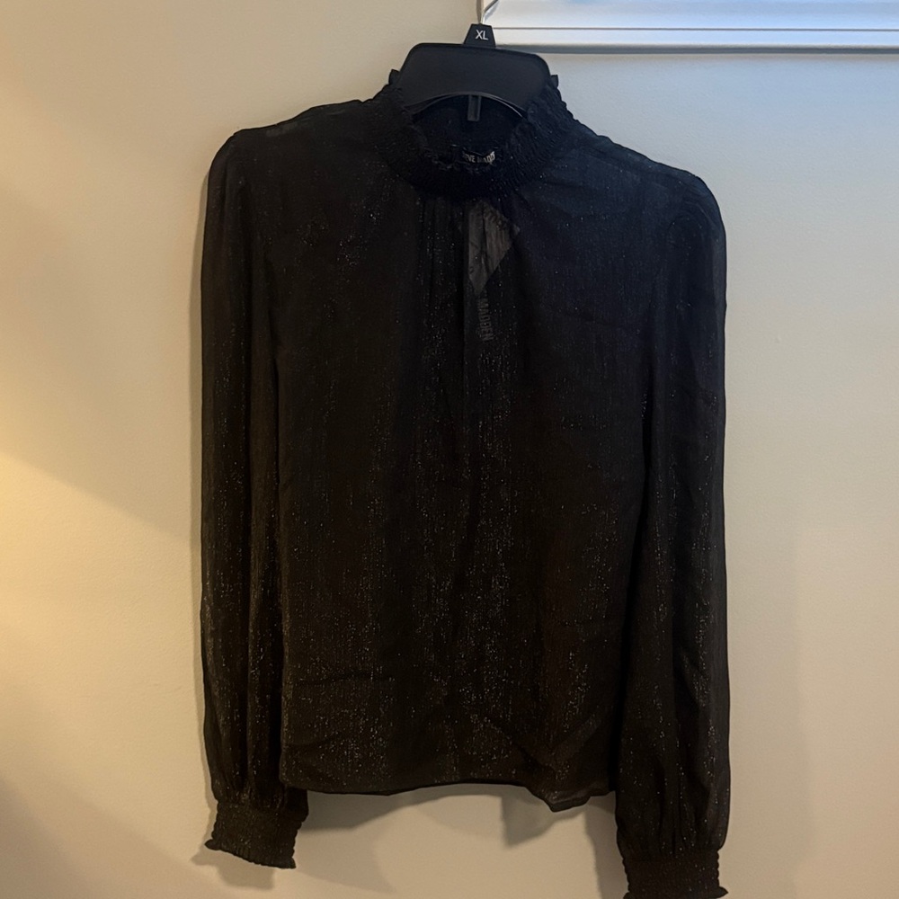 Steve Madden Black Sheer Blouse
